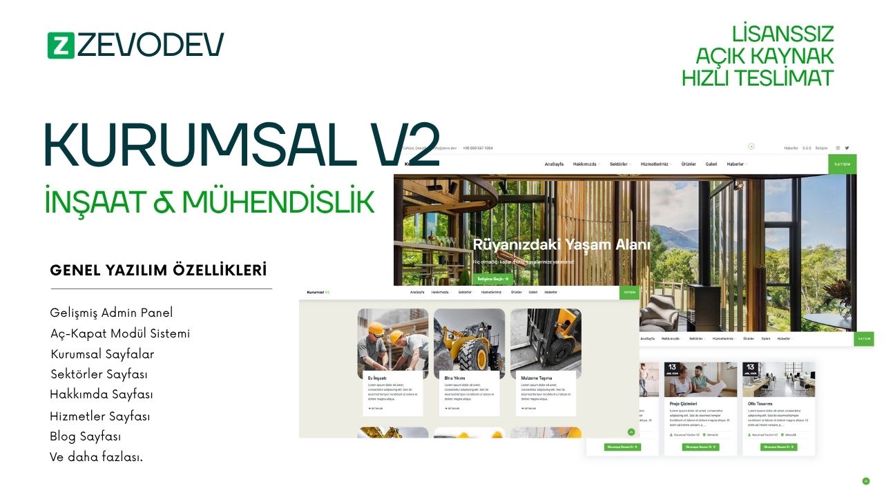 Proje Kurumsal Yazılım V2 - İnşaat & Mühendislik