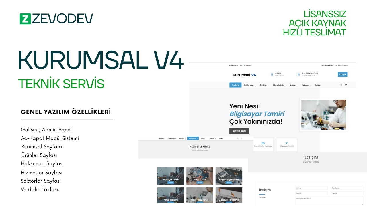 Proje Kurumsal Yazılım V4 - Teknik Servis